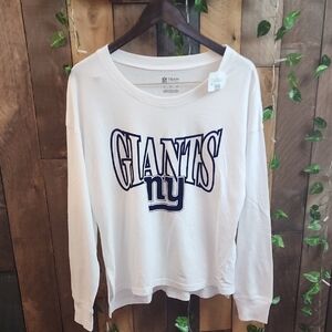 Womens NY Giants White Long Sleeve Shirt Size MED